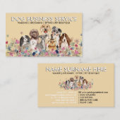Beige Hunde Wandern Visitenkarte (Vorne/Hinten)
