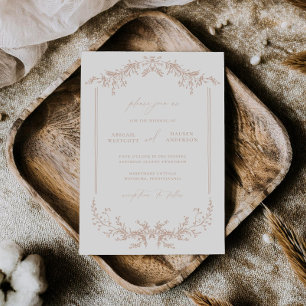 Beige Hütte Hochzeitskarte Tan Einladung