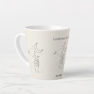 Beige I Liebe Sie auf den Mond Tasse Latte Cup