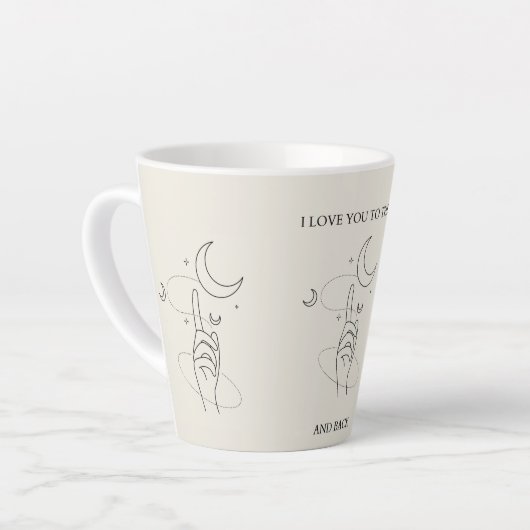 Beige I Liebe Sie auf den Mond Tasse Latte Cup (Linke Ecke)