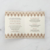 Beige Ikat All in One Anand Karaj Sikh Wedding Einladung (Innenseite)