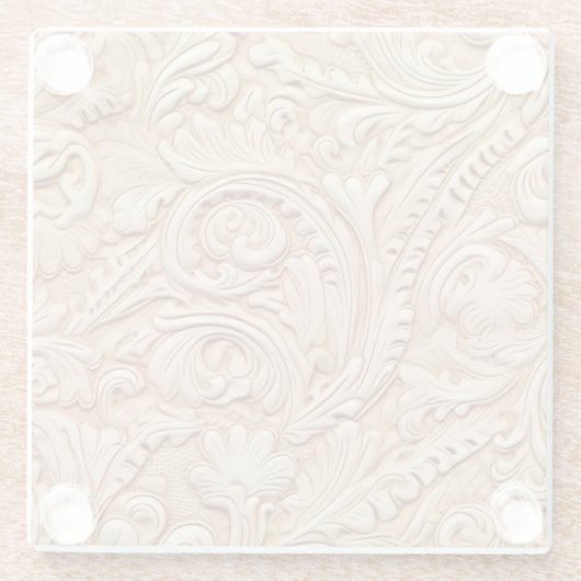 Beige Imitate aus Leder Glasuntersetzer (Rückseite)