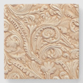 Beige Imitate aus Leder Steinuntersetzer (Vorderseite)