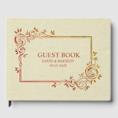 Beige Imitate Lederbraun Gästebuch (Vorderseite)