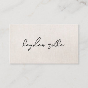 Beige Imitate Linen Signature-Script Visitenkarte