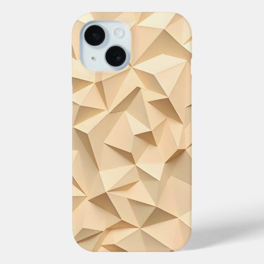 Beige iPhone Case Minimalist 3D Design (Rückseite)