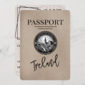 Beige Ireland Passport Save the Date (Vorne/Hinten)