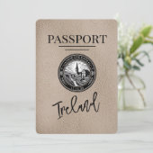 Beige Ireland Passport Save the Date (Stehend Vorderseite)