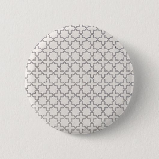 Beige islamische geometrische Muster Button (Vorderseite)