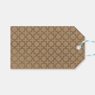 Beige islamische geometrische Muster Geschenkanhänger