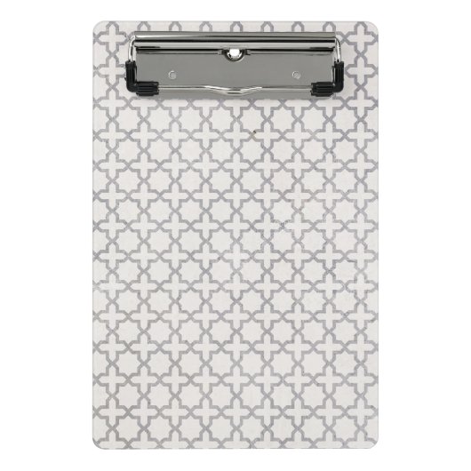 Beige islamische geometrische Muster Mini Klemmbrett (Vorderseite)