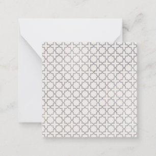 Beige islamische geometrische Muster Mitteilungskarte