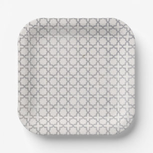Beige islamische geometrische Muster Pappteller