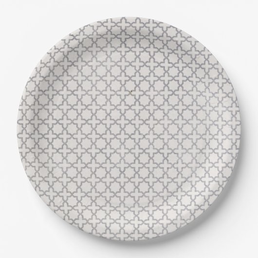Beige islamische geometrische Muster Pappteller (Vorderseite)