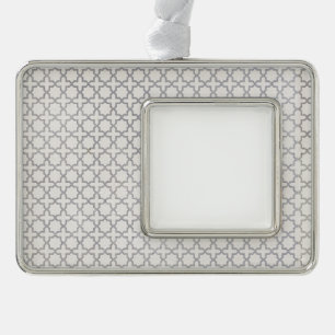 Beige islamische geometrische Muster Rahmen-Ornament Silber