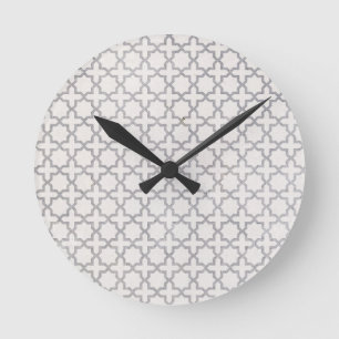 Beige islamische geometrische Muster Runde Wanduhr