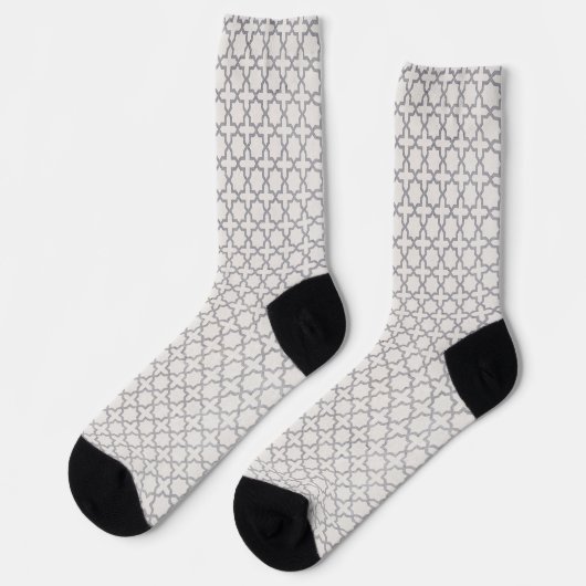 Beige islamische geometrische Muster Socken (Linkes Detail)