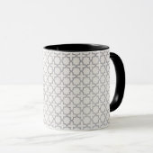 Beige islamische geometrische Muster Tasse (VorderseiteRechts)