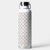 Beige islamische geometrische Muster Trinkflasche (Rückseite)