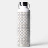 Beige islamische geometrische Muster Trinkflasche (Vorderseite)