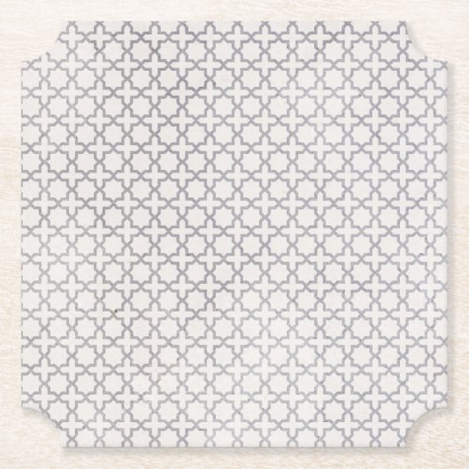 Beige islamische geometrische Muster Untersetzer (Vorderseite)