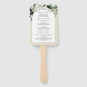 Beige Ivory Boho Arch botanisches Hochzeitsprogram Fächer (Rückseite)