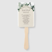 Beige Ivory Boho Arch botanisches Hochzeitsprogram Fächer (Vorderseite)