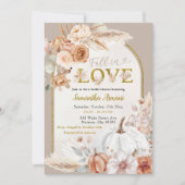 Beige Ivory Boho Pumpkin Fall in Liebe Dusche Einladung (Vorderseite)