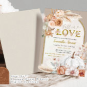 Beige Ivory Boho Pumpkin Fall in Liebe Dusche Einladung