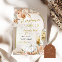 Beige Ivory Boho Pumpkin & Prosecco Brautparty