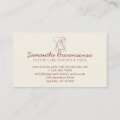 Beige Ivory Cream hausgemachte Bäckerei Koch Visitenkarte (Rückseite)