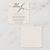 Beige Ivory Dankbarkeit Stilvolle Schrift Vielen D Begleitkarte (Vorne/Hinten)