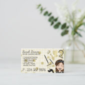 Beige Ivory Gold Bath Reinigungsservice Janitorial Visitenkarte (Stehend Vorderseite)