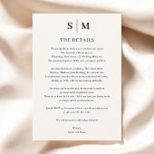 Beige Ivory Monogram Minimalistische Hochzeitdetai Begleitkarte