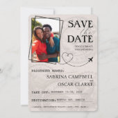 Beige Jamaica Passport Save the Date (Rückseite)