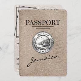 Beige Jamaica Passport Save the Date
