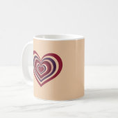 Beige Kaffee-Tasse mit Retro-Rotes Herz Kaffeetasse (Vorderseite Links)