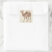 Beige Kamel Quadratischer Aufkleber (Tasche)