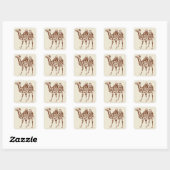 Beige Kamel Quadratischer Aufkleber (Blatt)