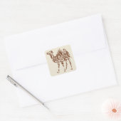 Beige Kamel Quadratischer Aufkleber (Umschlag)
