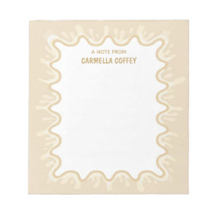 Beige Karamell-Latte-Milchshake-Splash Persönliche Notizblock