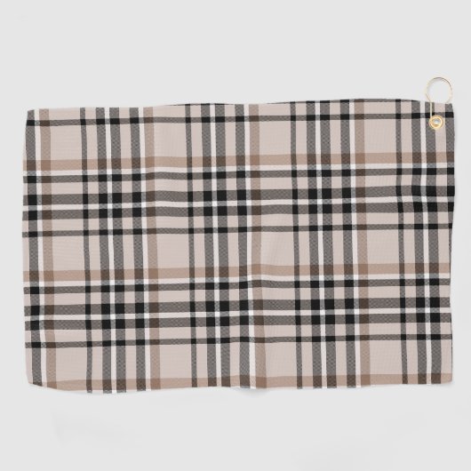 Beige Kariert Golfhandtuch (Horizontal)
