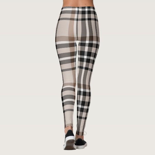 Beige Kariert Leggings (Rückseite)