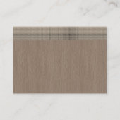 Beige Karierte Holzkarte Bar Mitzvah RSVP Card Hinweiskarte (Rückseite)