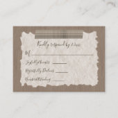 Beige Karierte Holzkarte Bar Mitzvah RSVP Card Hinweiskarte (Vorderseite)