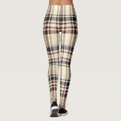 Beige Karierte klassische Prüfmuster Leggings (Rückseite)