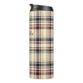 Beige Karierte klassische Prüfmuster Thermosbecher (Nach rechts gedreht)