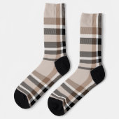 Beige Karierte Socken (Linkes Detail)