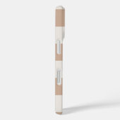 Beige kariertes Schachbrettmuster mit Neutralbraun Case-Mate iPhone Hülle (Rückseite / Rechts)