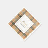 Beige Karo Kariert Babydusche Serviette (Ecke)